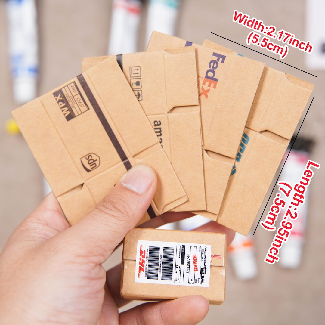 Miniature Express Cardboard Boxes Dollhouse Micro Scene Prop Eco Paper ...