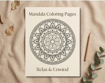 Mandala Coloring Pages for Adults – Relaxing Geometric Designs – Printable Stress Relief Book (30 Pages)