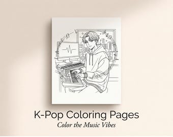 K-Pop Anime Idol Coloring Pages: Music & Friendship (PDF)