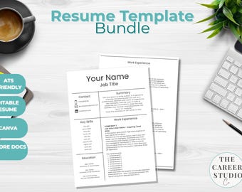 Modern Resume Cover Letter Template | Editable Canva CV (digital ...