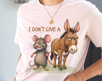 I Don't Give a Rat’s Ass PNG | Funny Donkey PNG | Sarcasm Shirt Design | Sublimation Clipart | Trendy Funny Quote PNG
