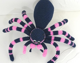 Patrón de crochet de peluche de araña sin costuras, archivo PDF de amigurumi fácil, patrón tutorial para principiantes, descarga digital en inglés