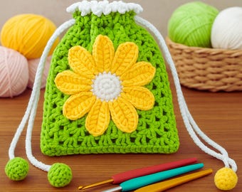 Patrón de crochet para bolso de girasol, patrón de crochet cuadrado de abuela, patrón de bolso, tutorial de crochet fácil para principiantes, regalos de crochet hechos a mano