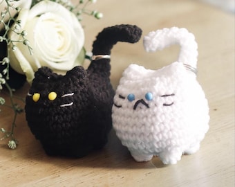 Black and White Cat Ring Holder Crochet Pattern