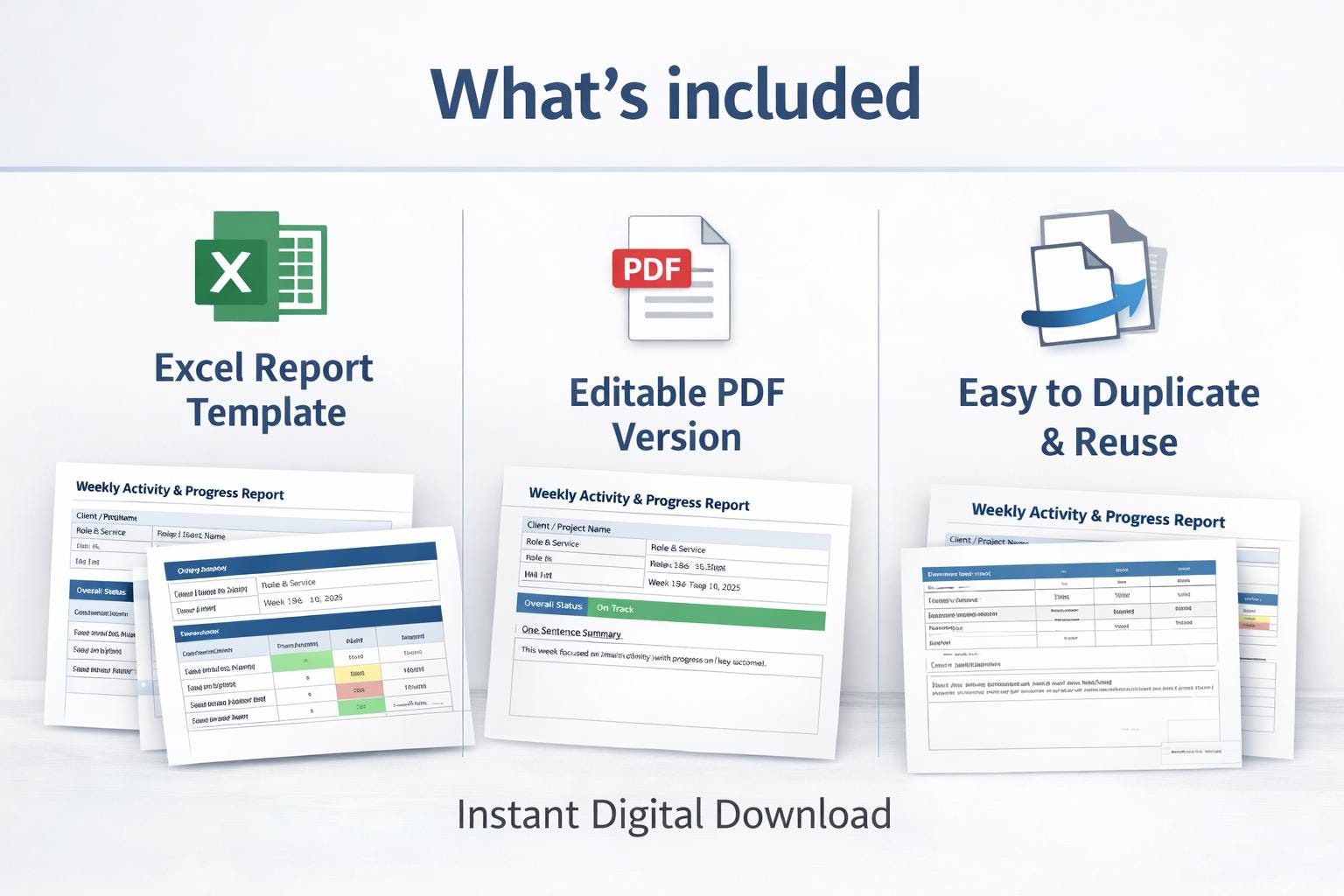 Weekly Activity & Progress Report Template | Simple Client Update ...