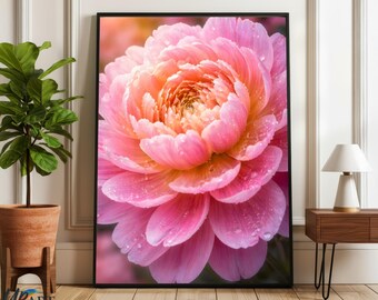 Rosa Blumen-Wand-Kunst-Plakat Blumen Fotografie Natur-Druck