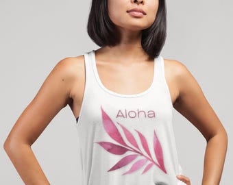 Aloha Tropical Leaf Design / Smickrande Racerback-linne