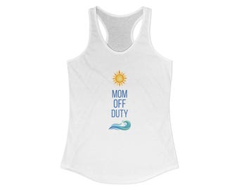 Mamma som är ledig från jobbet Strandlinne & T-shirt | Sol och våg semestertröja