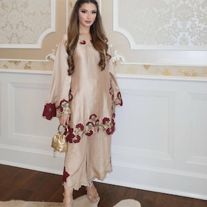 knee length dresses for ladies Rangreza Pakistani Chikenkari Dress - White Out main image 0