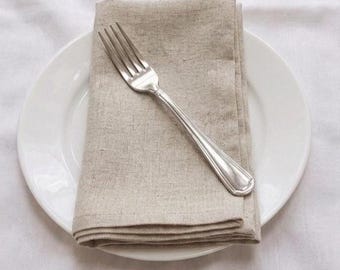 Conjunto de 100 Guardanapos de Linho Natural, Macios e Lavados, em Tecido Bege, Sustentáveis para Jantar, para Mesas de Casamento Rústicas e Boho.