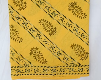 handmade block printed cotton  sarong, mustrad  yellow Cotton Sarong for women, Lightweight Beach Wrap cover-up for beach or pool parties