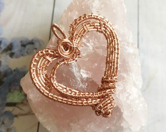 Wire Wrapped Heart Pendant / Copper Heart Pendant / Birthday Gift / Gift's For Mom / Gifts For Daughter / Gift For Best Friend