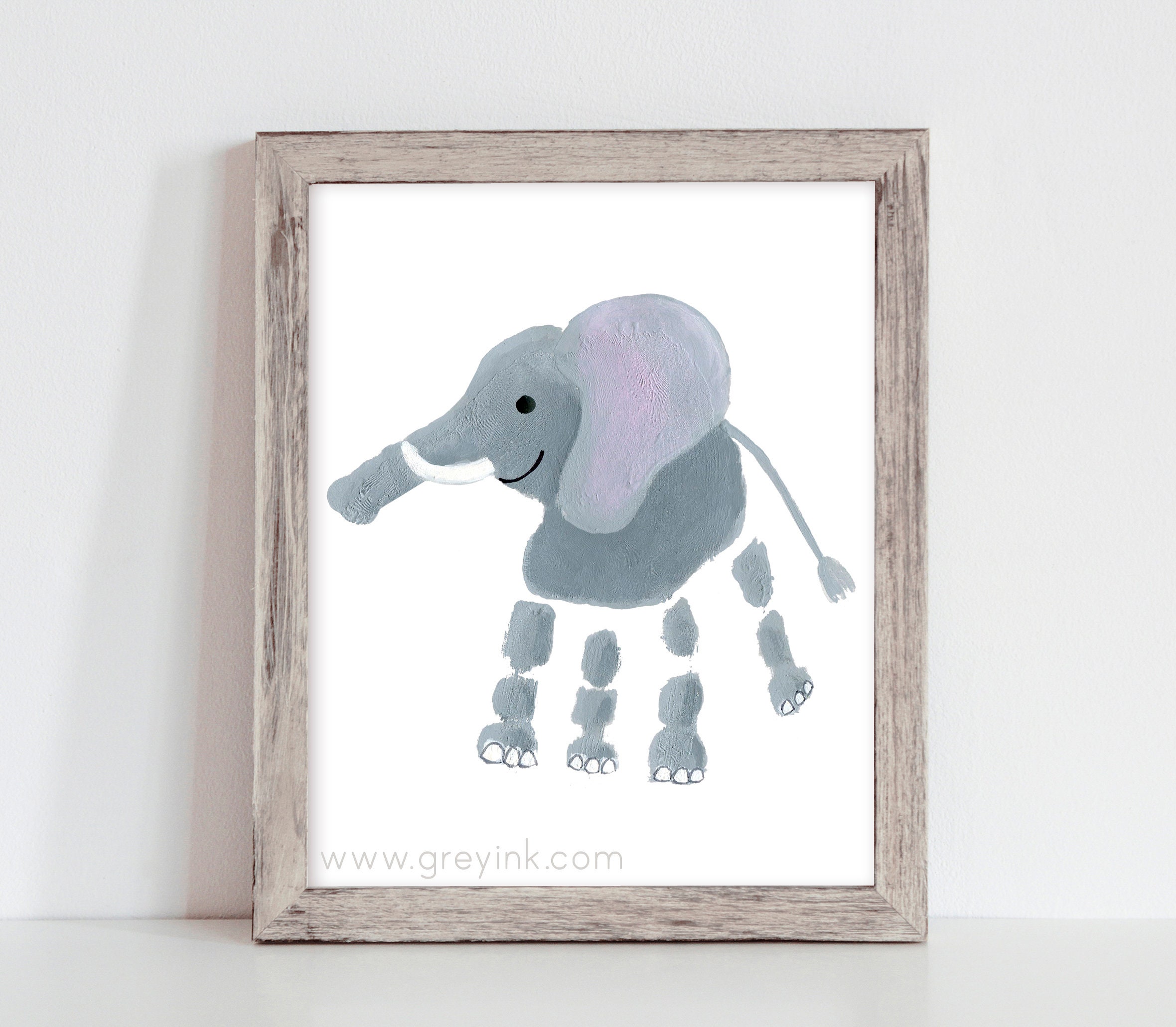 Handprint Alphabet Art Elephant Instant Download Etsy
