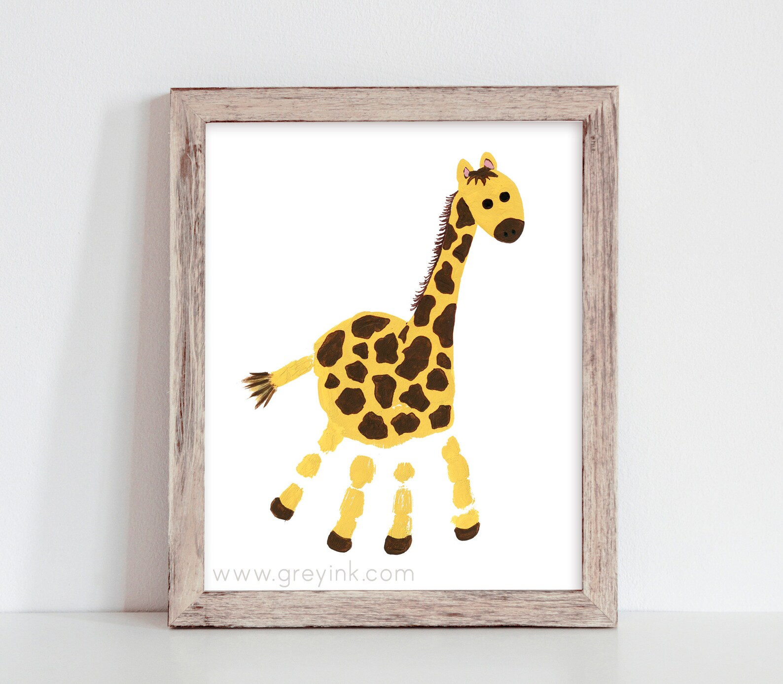 Handprint Alphabet Art Giraffe Instant Download Etsy