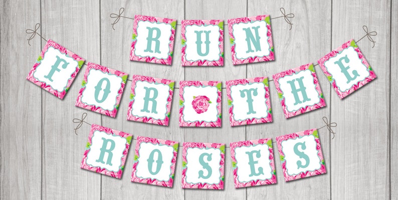 Run for the Roses derby Printable Banner INSTANT DOWNLOAD - Etsy