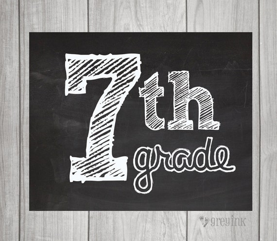 7TH GRADE Chalkboard Sign | Etsy