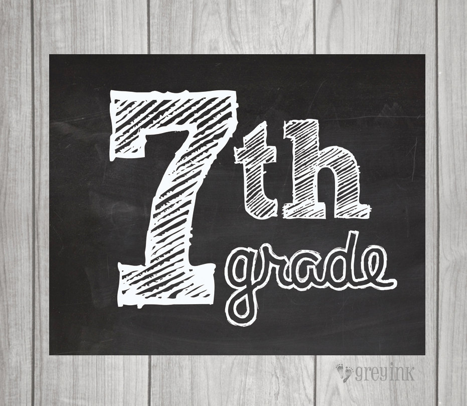 7TH GRADE Chalkboard Sign Etsy