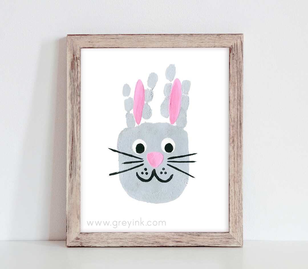 Handprint Alphabet Art Bunny Rabbit Instant Download - Etsy