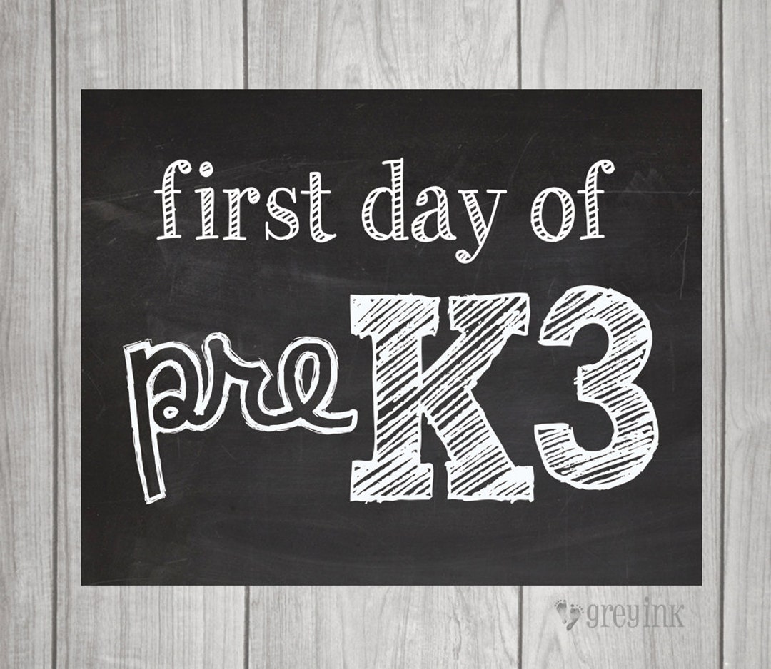 Prek3 Chalkboard Sign First and Last Day of School 2 Signs Included - Etsy