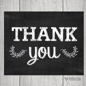 THANK YOU 8x10 Printable Chalkboard Sign Instant Digital | Etsy
