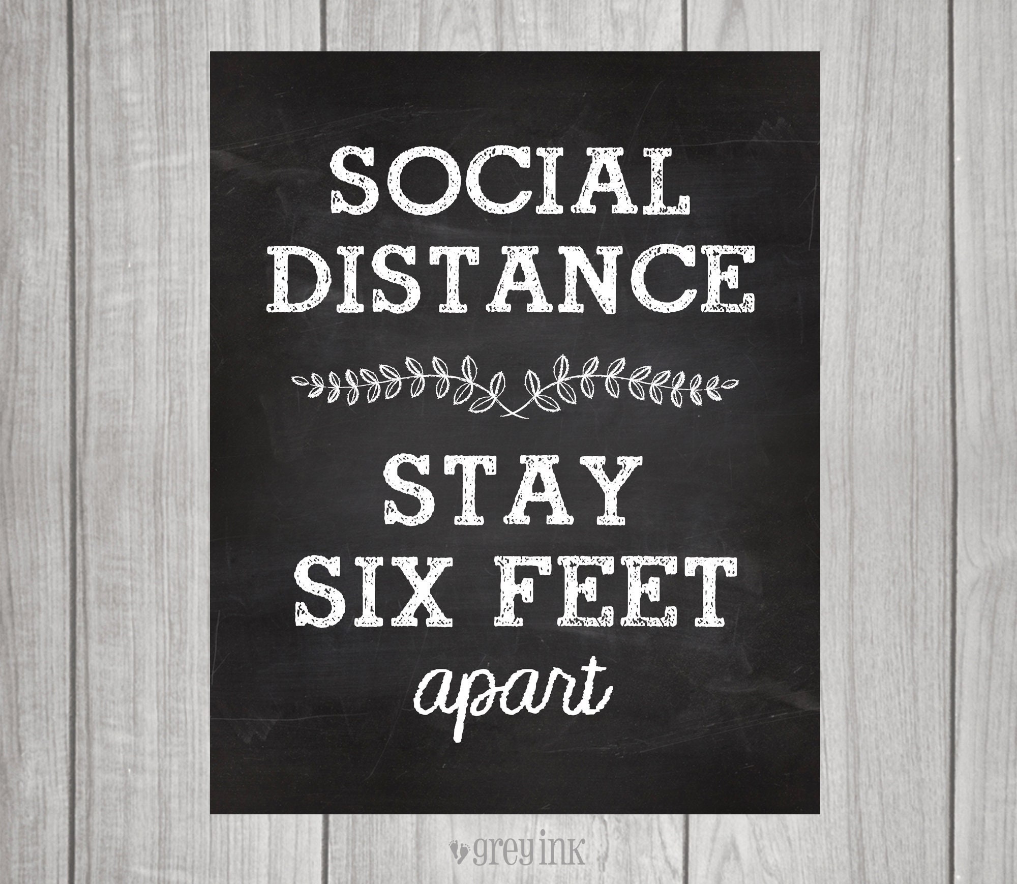 Social Distance Stay Six Feet Apart Printable Sign Etsy