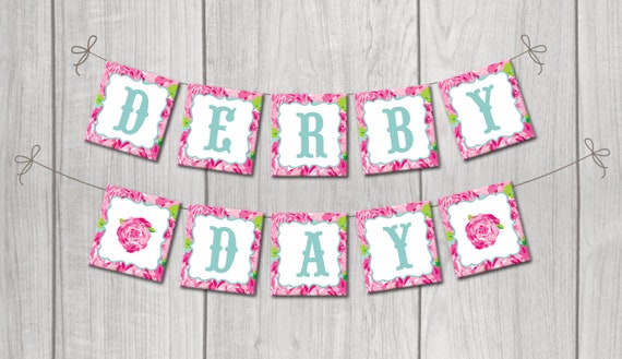 Derby Day roses Printable Banner INSTANT DOWNLOAD | Etsy