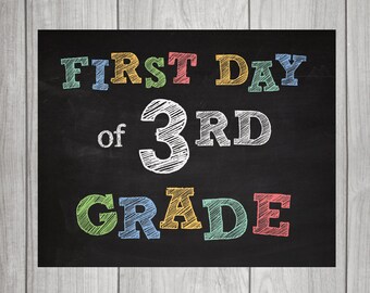 3RD GRADE Chalkboard Signs - First Day & Last Day (2 signs included)
