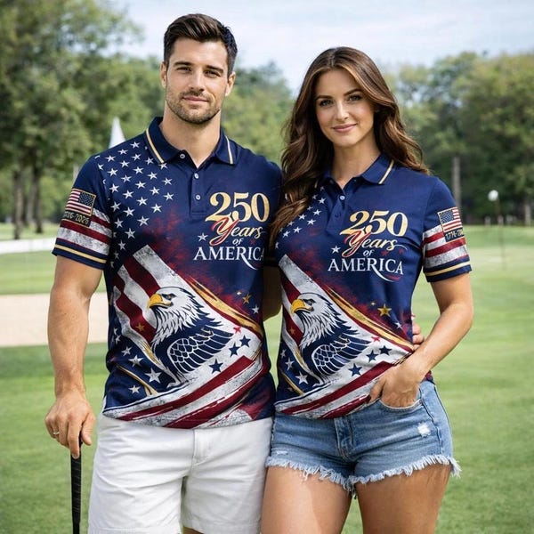 USA 250th Anniversary 3D Polo, USA Flag Shirt USA 250th Anniversary Polo Shirt, Patriotic Shirt, 1776-2026 Beach Shirt, Patriotic Gift