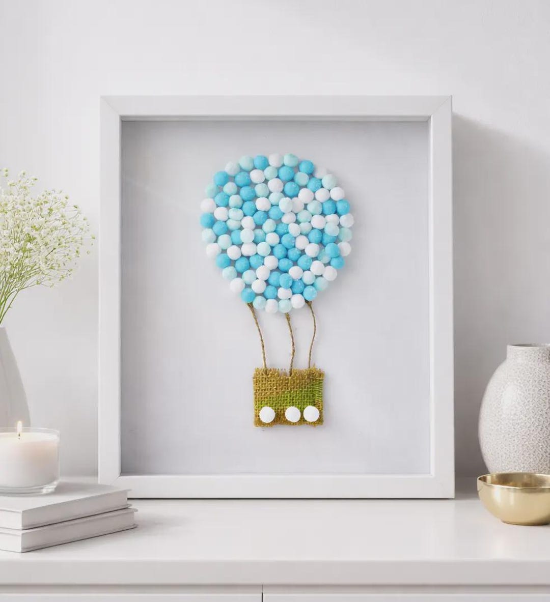 Hot Air Balloon Nursery Wall Art – 3D Balloon Frame – Baby Room Decor ...