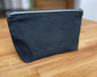 Waxed Canvas Utility Case - Waxed Canvas Clutch - Waxed Canvas Pouch - Zippered Case