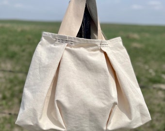 Organic Cotton Tote Bag- Beach Bag- Market Tote