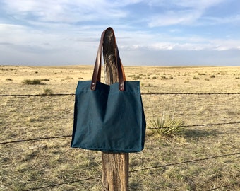 Waxed Canvas Slim Tote