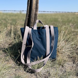 Waxed Canvas Tote- Work Tote- Vegan Tote- Market Bag- Waxed Canvas Bag