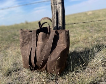 Waxed Canvas Travel Bag- Waxed Canvas Travel Tote- Waxed Canvas Carry-All