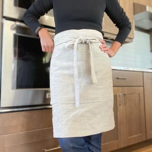 Barista Apron- Linen Apron- Cafe Apron - Cook’s Apron - Half Apron