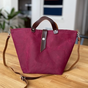 Waxed Canvas Square Tote- Waxed Canvas Purse- Small Waxed Canvas Tote