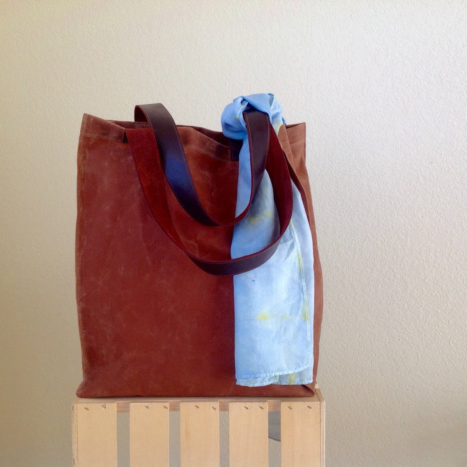 Waxed Canvas Simple Tote Waxed Canvas Shopper - Etsy