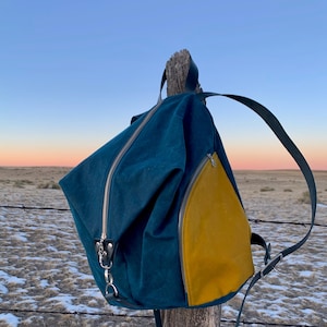 Waxed Canvas Equestrian Backpack- Waxed Canvas Backpack- Custom Waxed Canvas Backpack