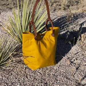 Waxed Canvas Tote Waxed Canvas and Leather Tote image 7