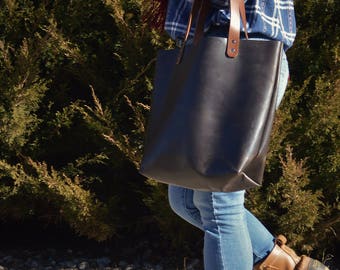 Leather Tote- Leather Shopper- Leather Bag