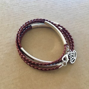 Leather braid wrap bracelet