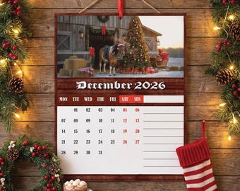 2026 Calendar • Monthly Horse Photos • Equestrian Gift • Farmhouse Decor • Printable or Physical Calendar