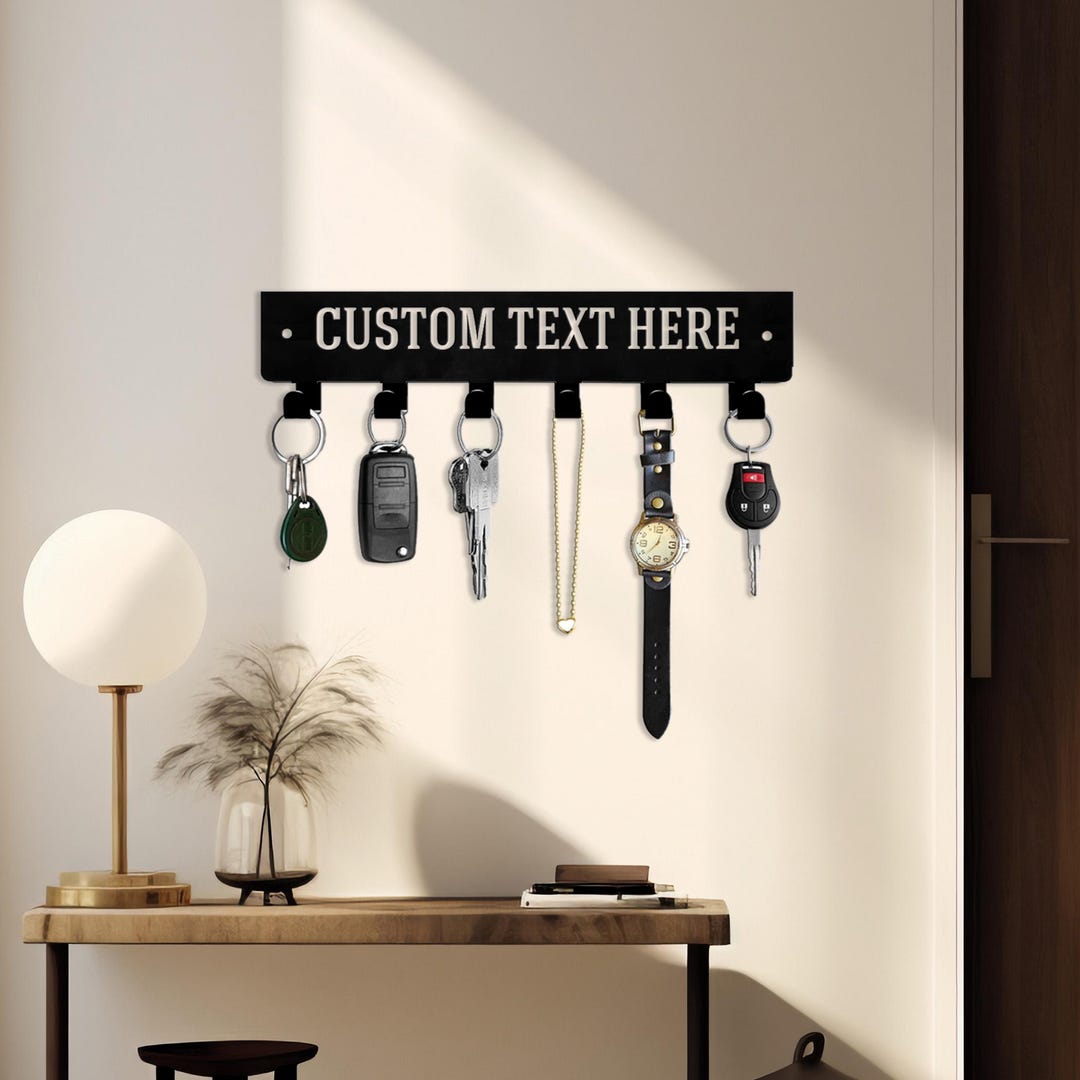 Personalized Key Holder, Wall-mounted Metal Organizer With Personalized ...