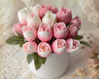 Ramo de tulipanes con velas – Decoración floral y regalo original