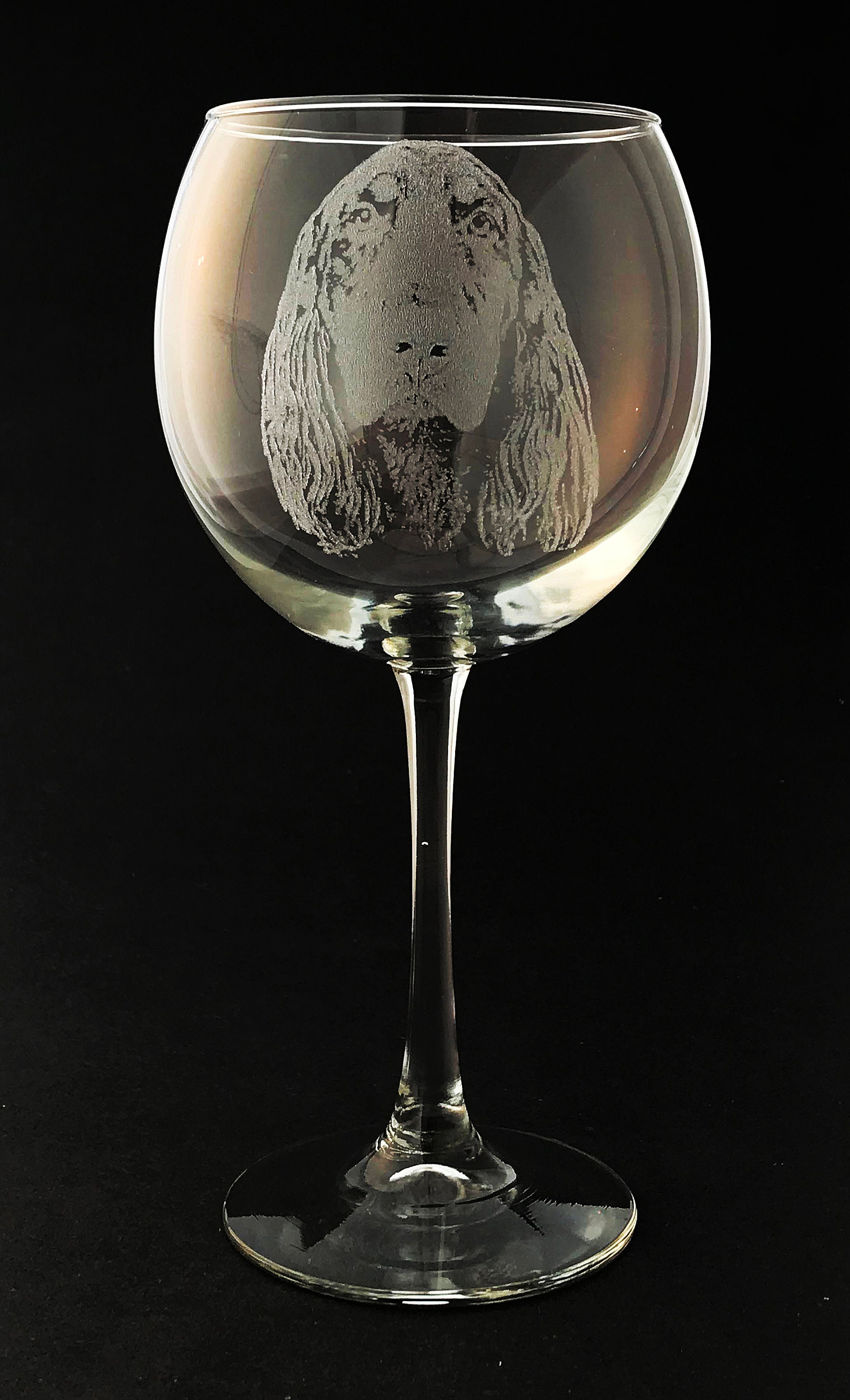 Personalized Brittany Spaniel Pet Dog Etched Wine Glass 12.75oz 