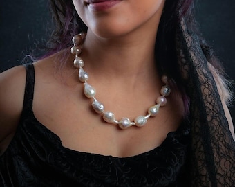 Handmade Baroque Pearl Choker | Natural Freshwater Pearls
