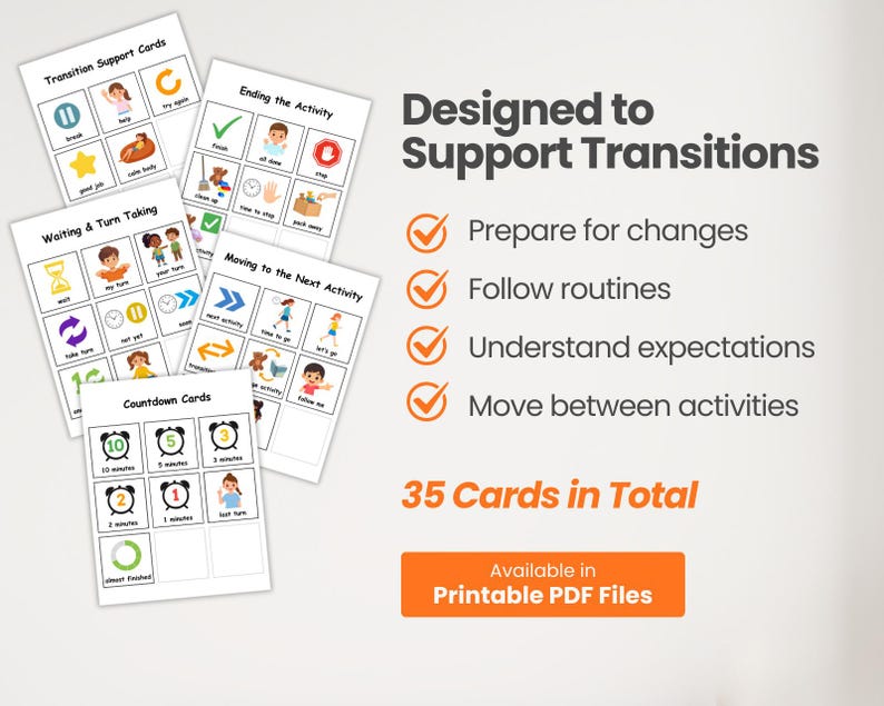 Autism ADHD Toddler Transition Cards | Visual Schedule Support (digital ...