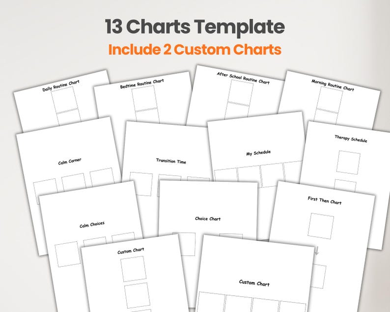Empty Box Routine Printable 144 Autism Visual Schedule Cards | Daily Routine Chart (digital ...