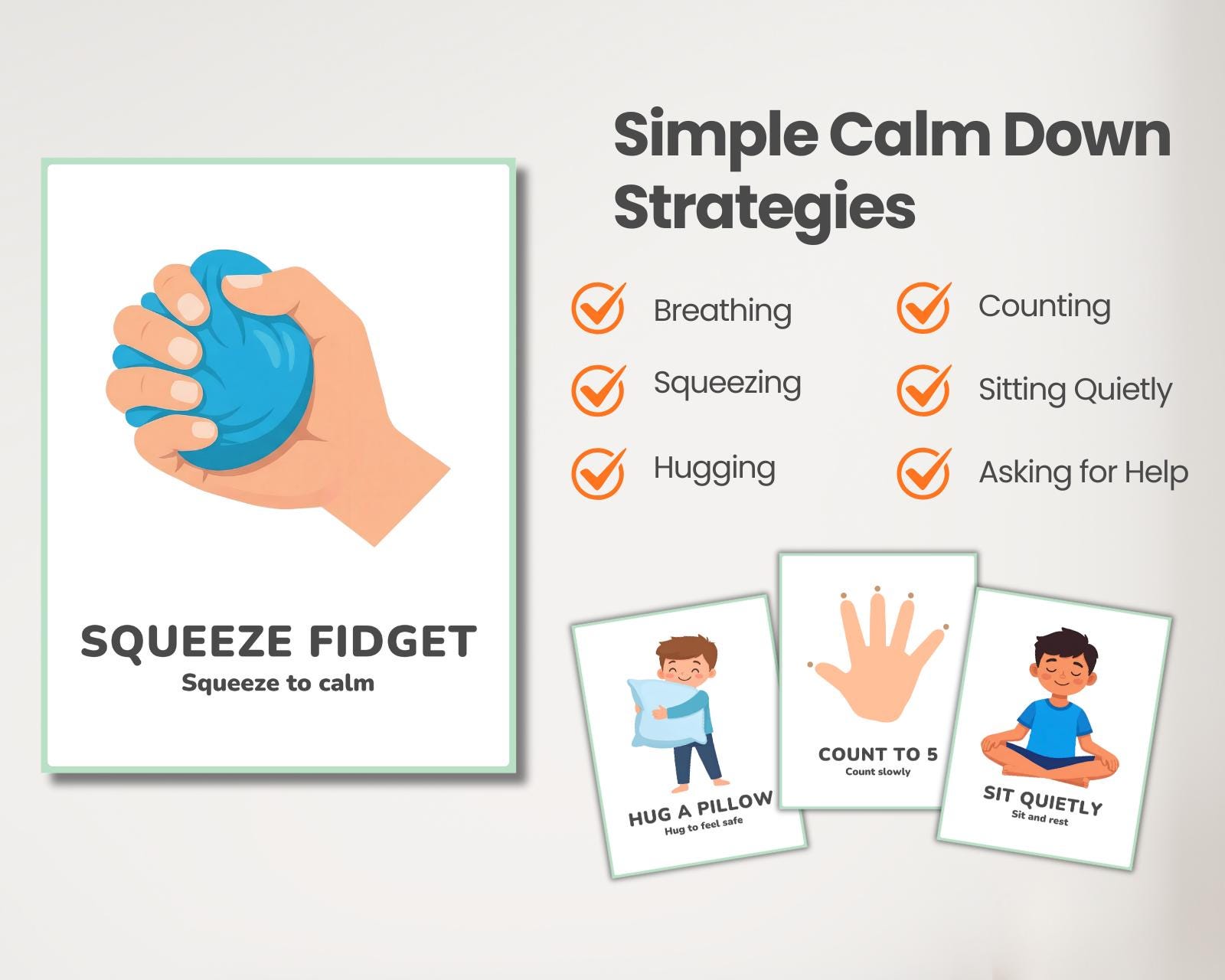 Calm Down Corner Posters, Emotional Regulation, Mindfulness Signs, ASD ...