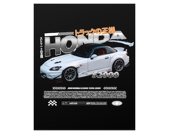 Honda S2000 Poster 16x20, JDM Roadster Wall Art, Japanese Sports Car Garage Decor, Car Enthusiast Gift